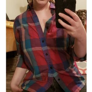 Vintage Plaid Button-Up